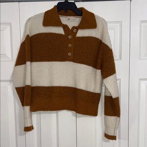 So Women's Striped Sweater - Brown and Cream